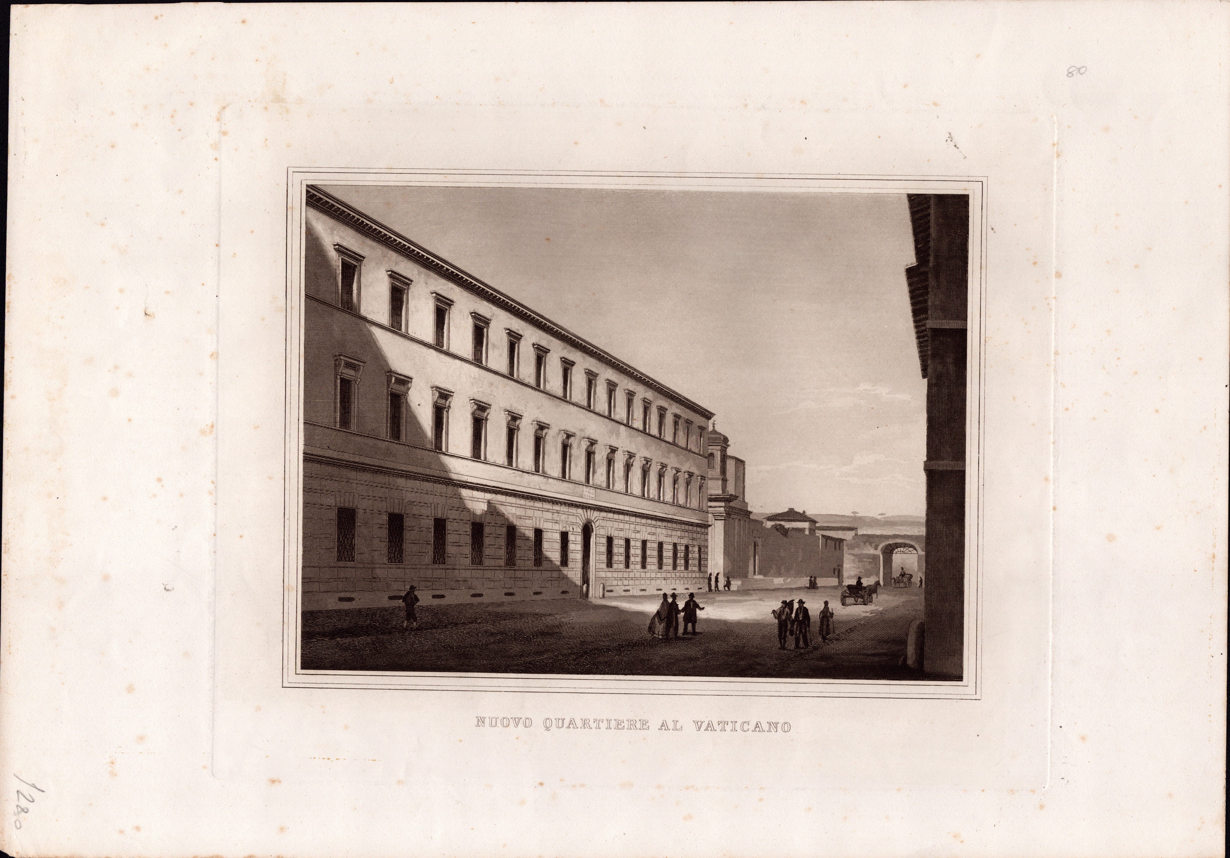 Anonimo, Lotto di quattro litografie: Scuola di Fanciulli in Piazza Pia e Scuola per le Fanciulle...