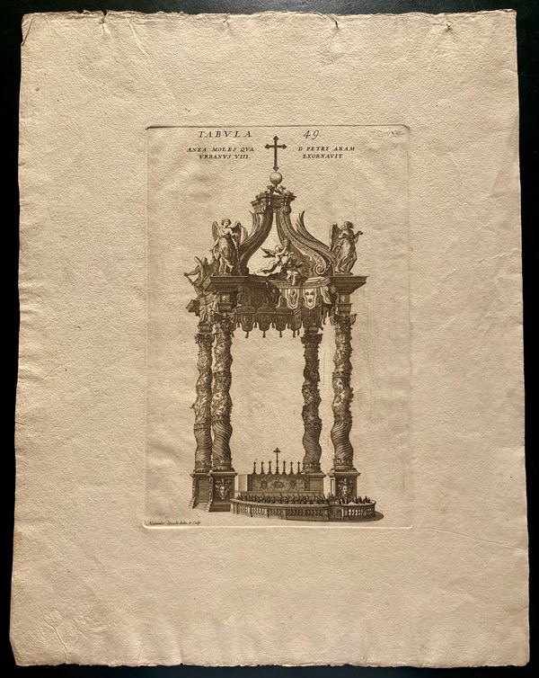 Alessandro Specchi - Aenea moles qua d. Petri aram Urbanus VIII exornavit (Baldacchino di San Pietro)