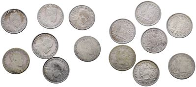Etiopia. Menelik II (1889-1813). Lotto di 7 Monete da 1 Gersh. Varie Conservazioni. Km 12; Ag