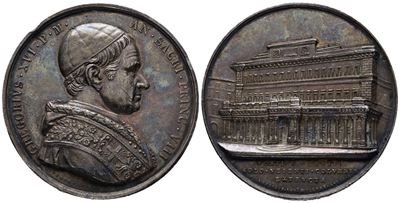 Stato Pontificio. Gregorio XVI (1831-1846). Medaglia 1838 a.VIII Annuale "per il Nuovo Palazzo de...