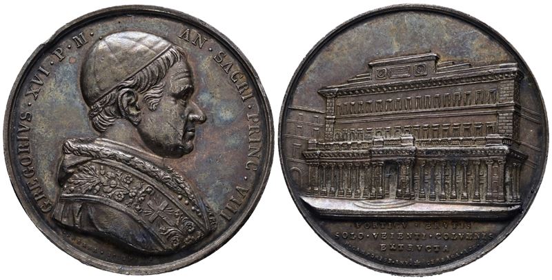 Stato Pontificio. Gregorio XVI (1831-1846). Medaglia 1838 a.VIII Annuale "per il Nuovo Palazzo de...