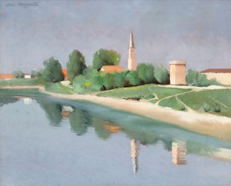 Lino Perissinotti - Piazzola sul Brenta, olio su tela