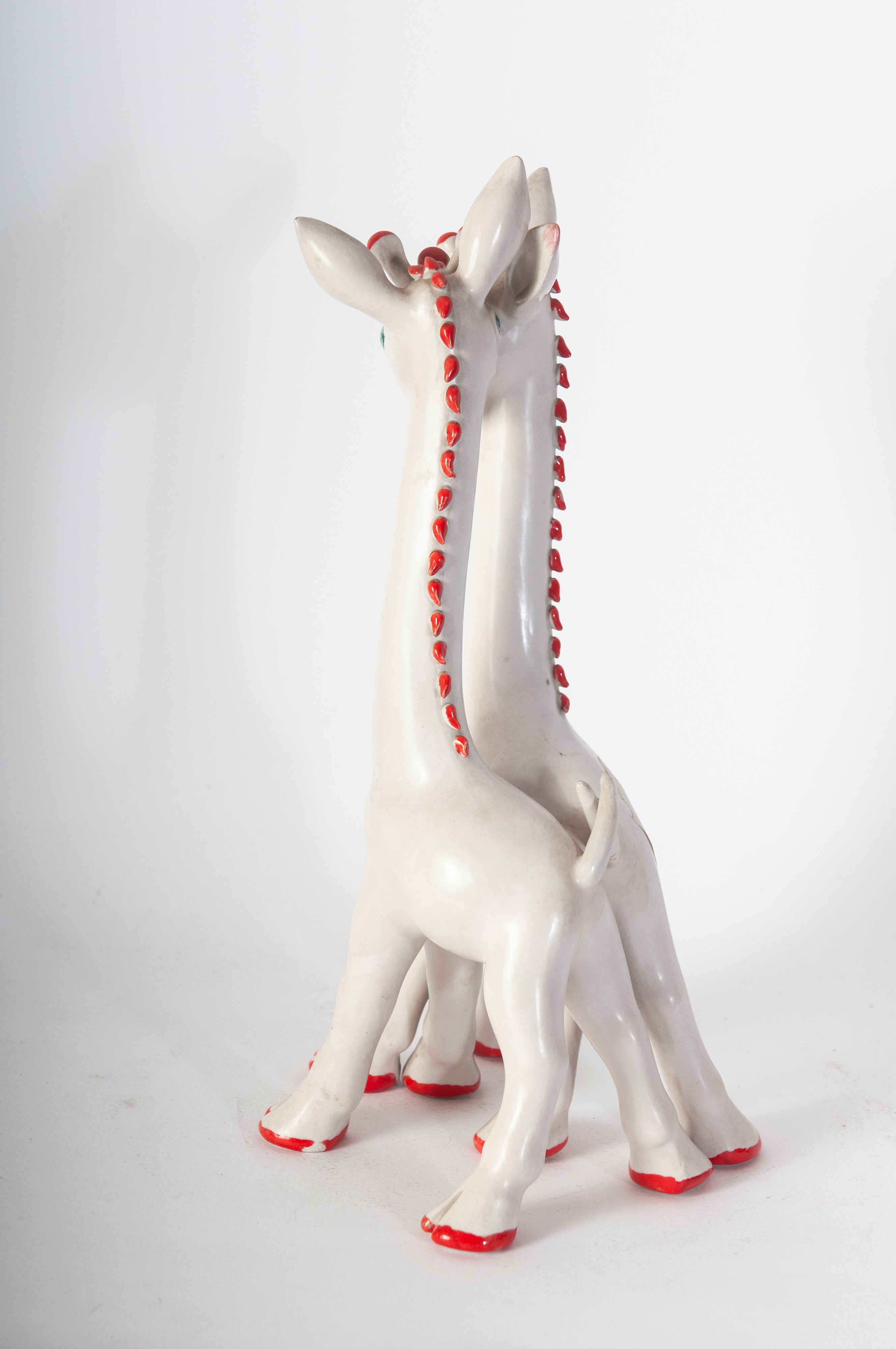 Coppia di giraffe, scultura a tutto tondo