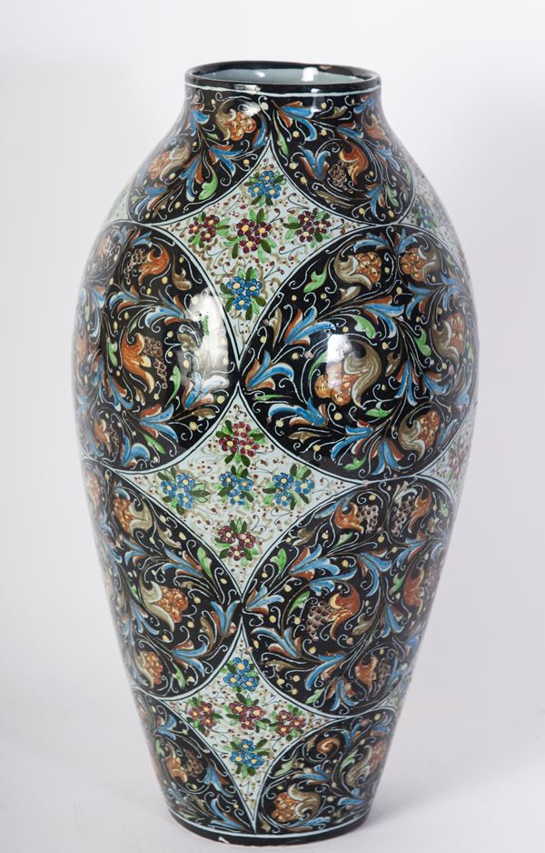 Vaso a fuso in ceramica policroma