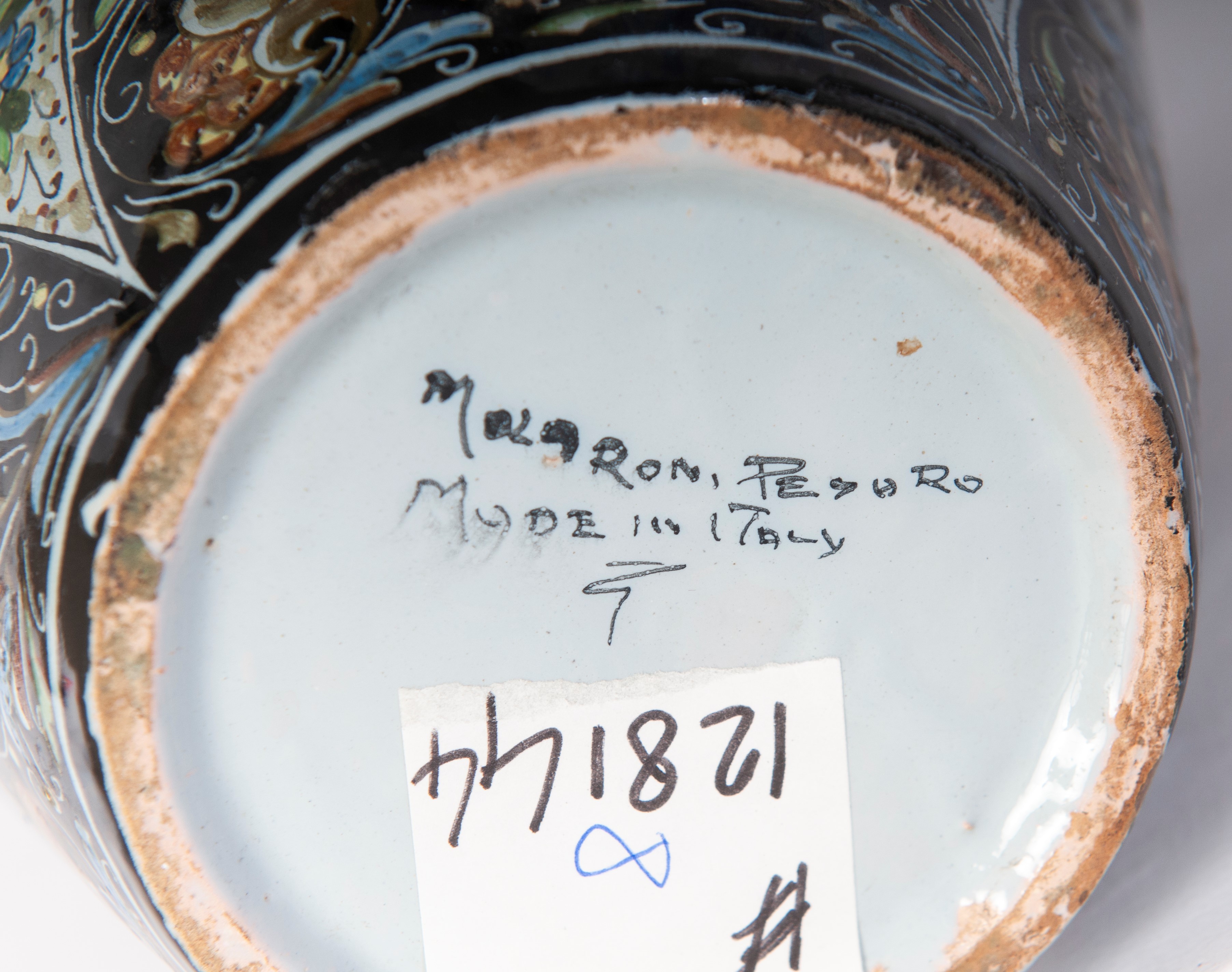 Vaso a fuso in ceramica policroma