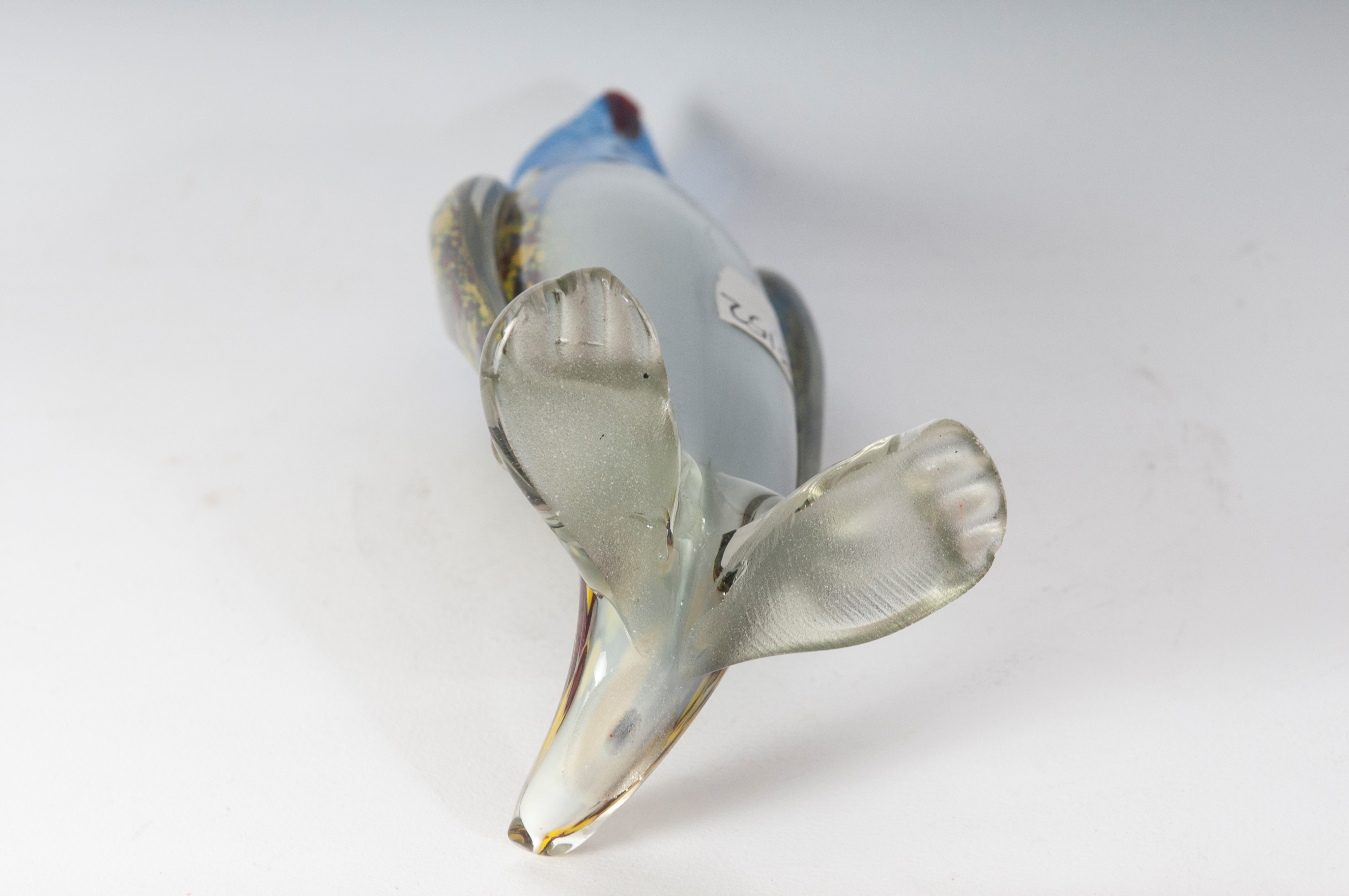 Pinguino, scultura in vetro policromo
