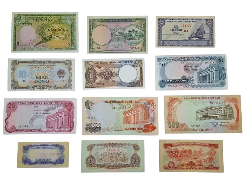 VIETNAM. Lotto di 12 banconote. Date, tagli e conservazioni varie.
