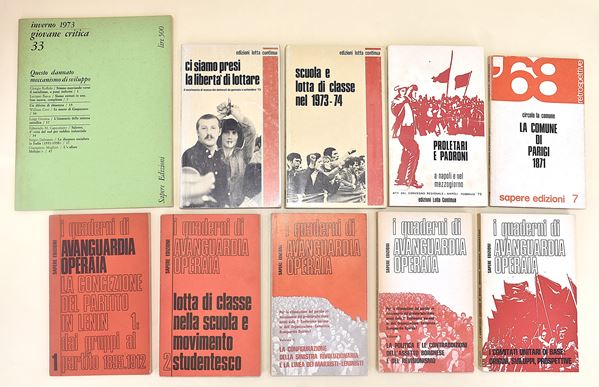 Opere dalle Case Editrici I Quaderni di Avanguardia letteraria, Proletari e padroni, Edizioni lotta continua e Sapere edizioni - 10 volumi