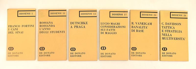 Filosofia Politica. De Donato Editore, Collana Dissensi - 6 Volumi in Brossura Editoriale