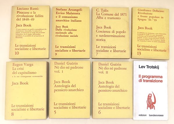 Edizioni Jaca Books. Collana: Le transizioni socialiste e libertarie - 8 volumi in brossura editoriale
