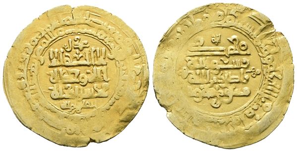 MONDO ISLAMICO. AFGHANISTAN. Ghaznavidi, Yamin al‑Dawla Abu'l‑Qasim Mahmud (AH 388‑421 / 998‑1030 AD), Dinar in oro. AU 4,2gr.