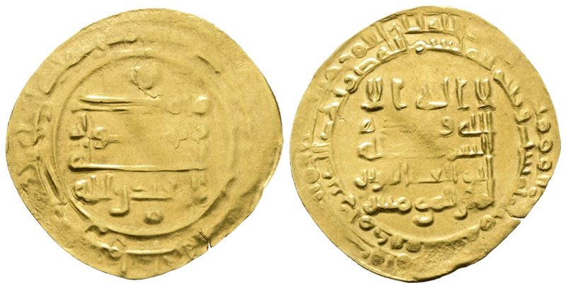 MONDO ISLAMICO. Califfato Abbaside. Zecca di Baghdad. Dinar (360 AH ca.). Au. 2.69gr.