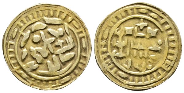 MONDO ISLAMICO. Dinastia Sulayhid. Ali b. Muhammad. Dinar imitativo in EL. ND (AH 439-473). EL. 2.10gr.
