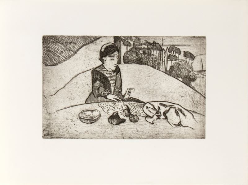 Paul Gauguin, Armand Seguin - Femme au figues, acquaforte