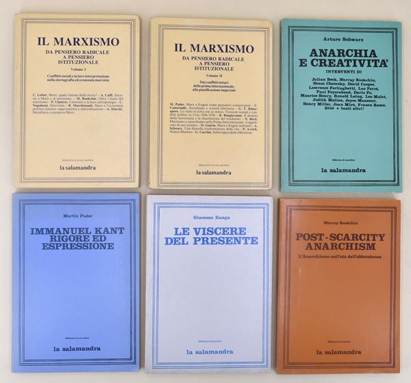 Anarchia. Edizioni La Salamandra. Biblioteca An.archos - 6 volumi in brossura editoriale