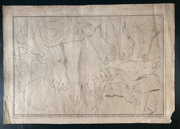 Pietro Leone Bombelli - Contorni ... lucidati dal celebre Quadro di Rafaele d'Urbino in S. Pietro in Mortorio