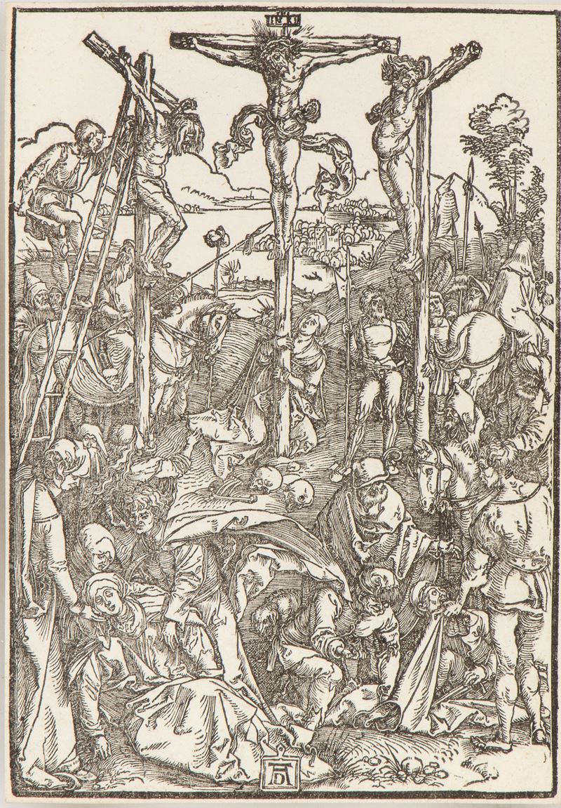 Albrecht Durer - Crocifissione con le tre croci (Piccola crocifissione), xilografia