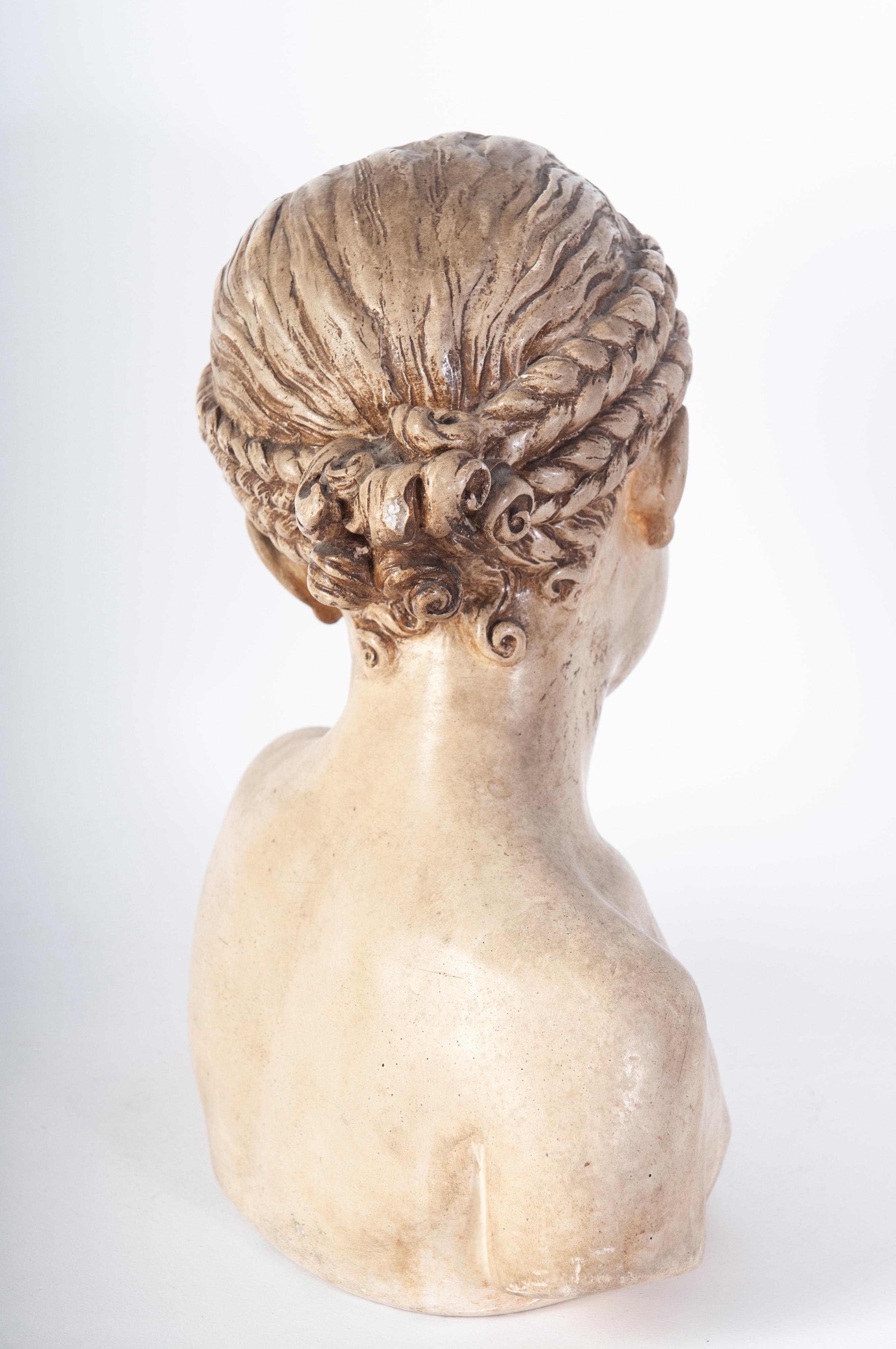 J.B. Pigalle, Busto di fanciulla, calco in gesso, inizi XX secolo