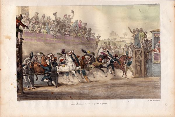 Antoine-Jean-Baptiste Thomas - Les chevaux de course prêts a partir