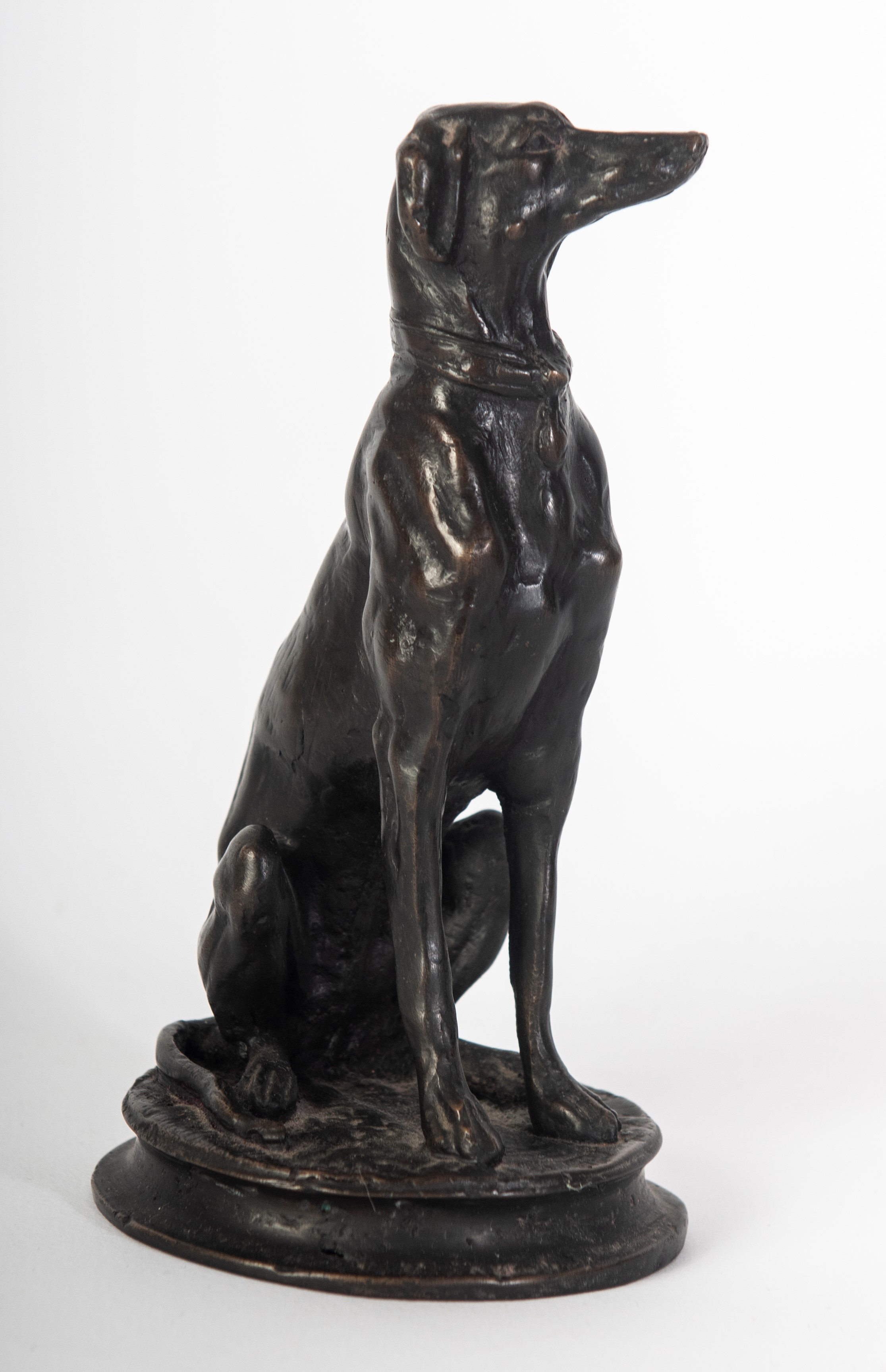 Alfred Barye - Levriero, scultura in bronzo a tutto tondo