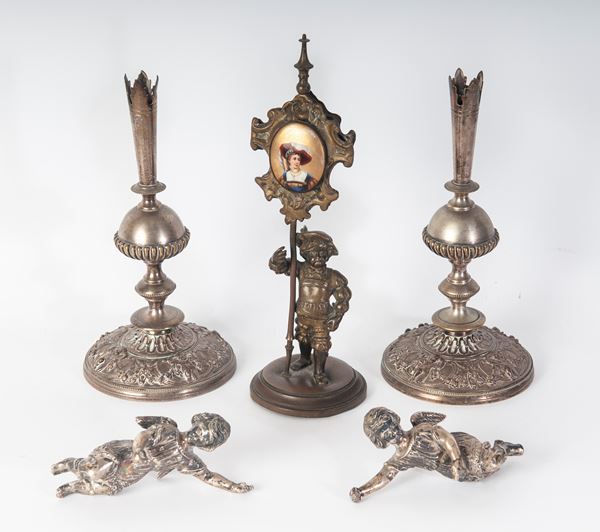 Lot of five metal objects: