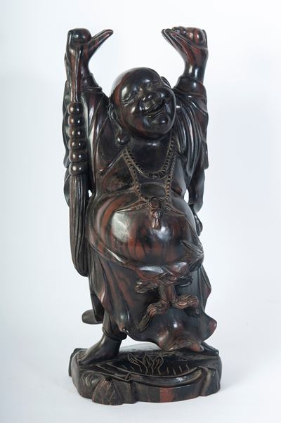 Scultura in legno di Buddha, arte dell'Estremo Oriente, XX secolo