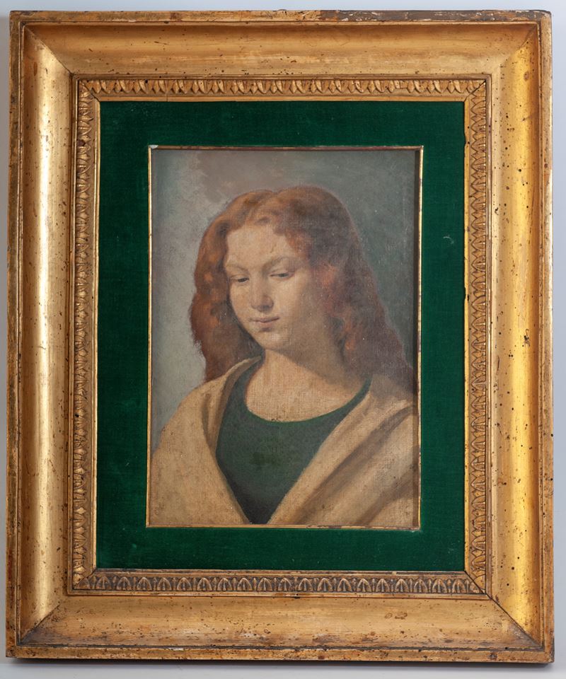 Autore sconosciuto, Busto di donna, dipinto ad olio su tela