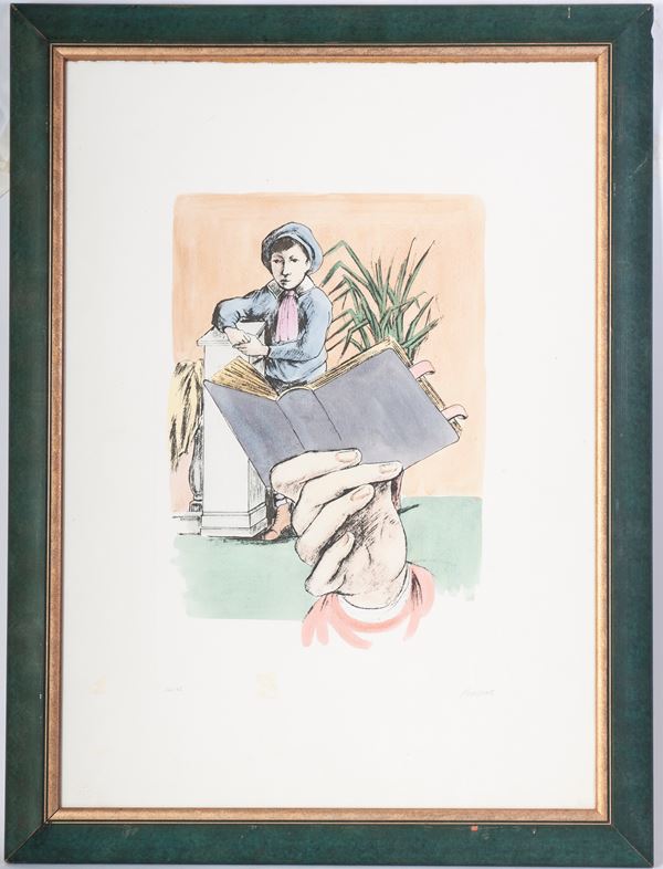 DOMENICO PURIFICATO - The schoolboy, multiple on paper