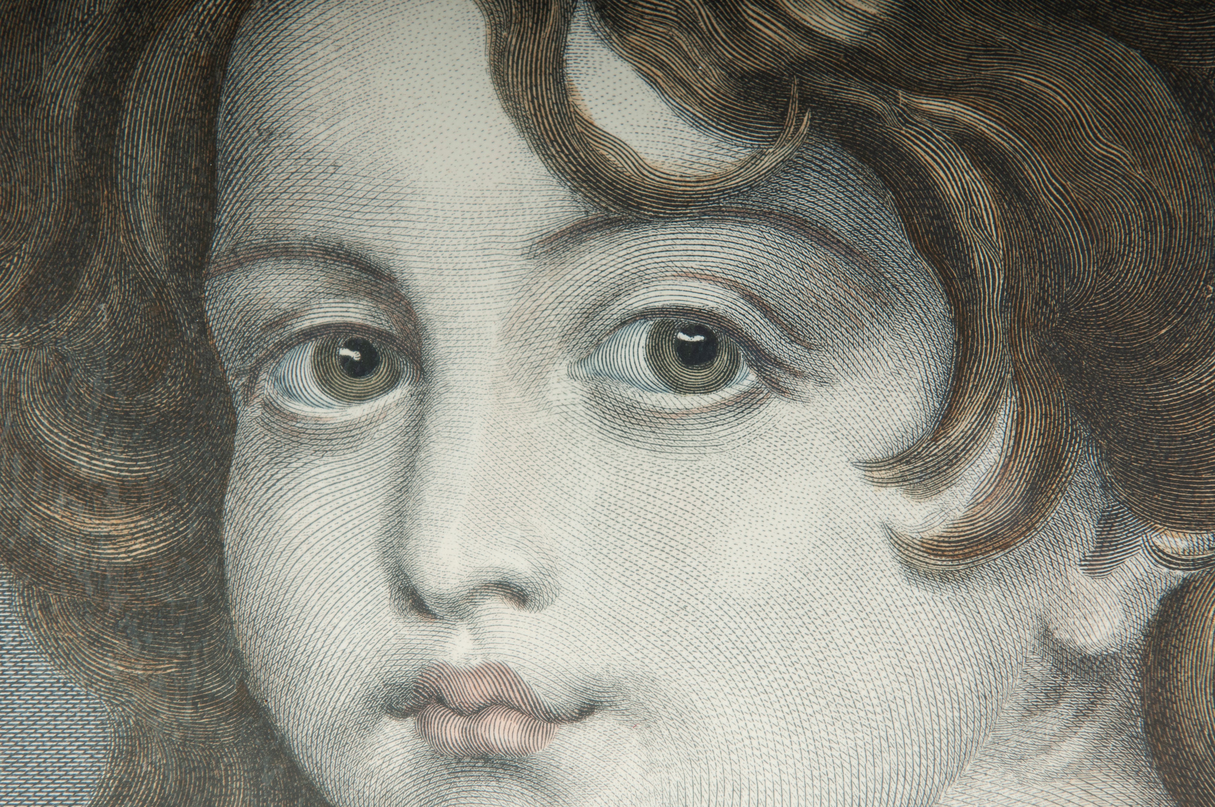 Busto di bambina, multiplo su carta, XIX secolo, 30 x 23 cm