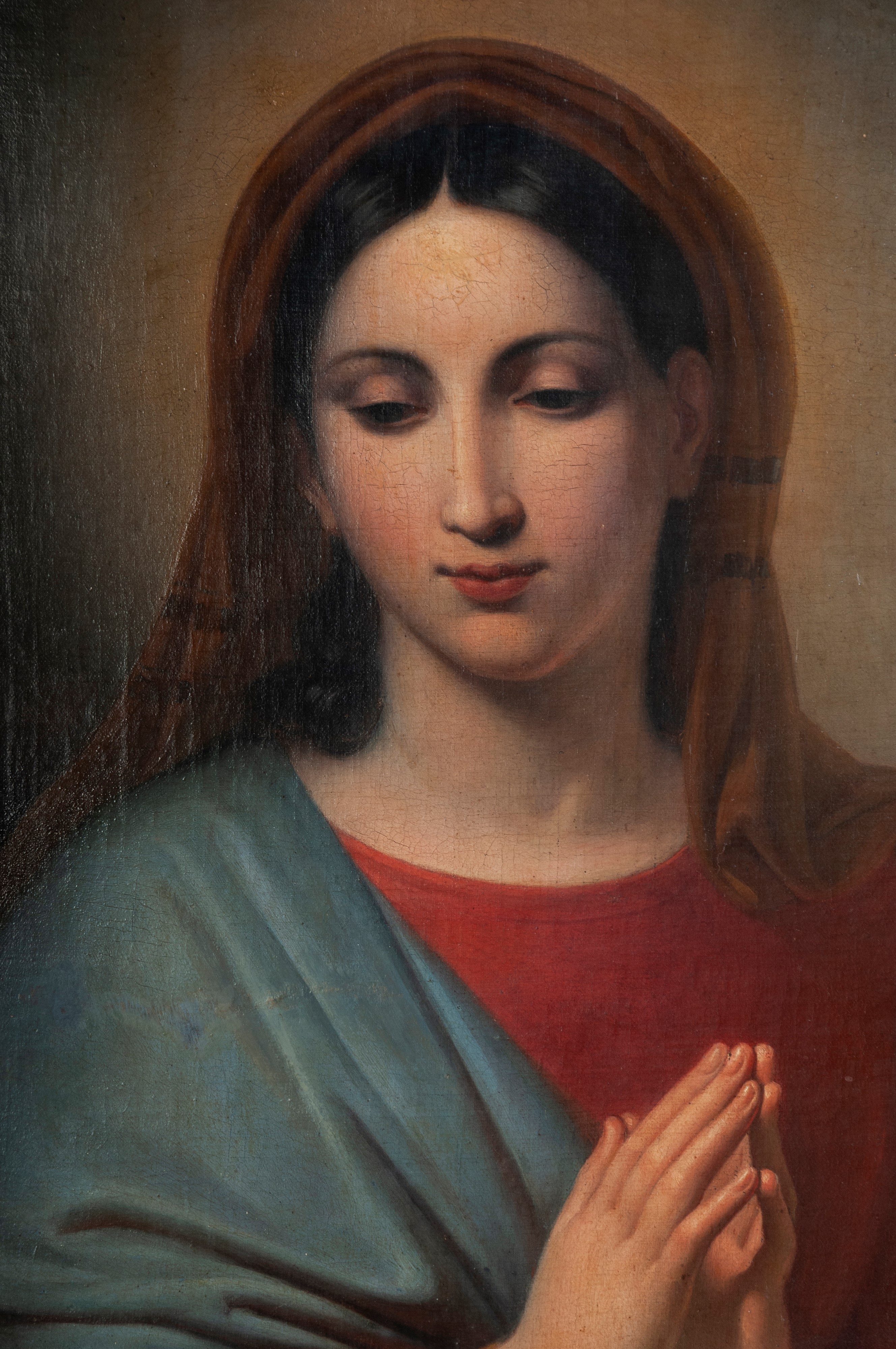 Scuola Italiana, Madonna orante, dipinto olio su tela