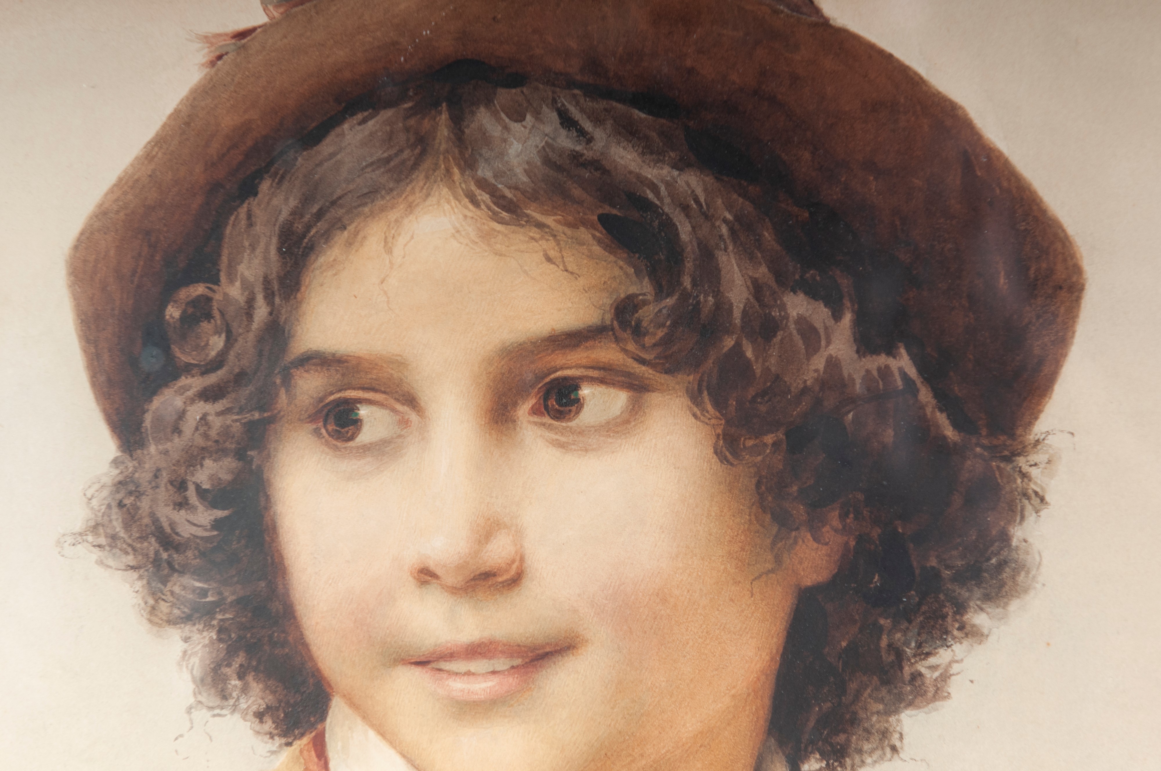 Filippo Indoni - Ritratto di fanciullo, acquarello su carta