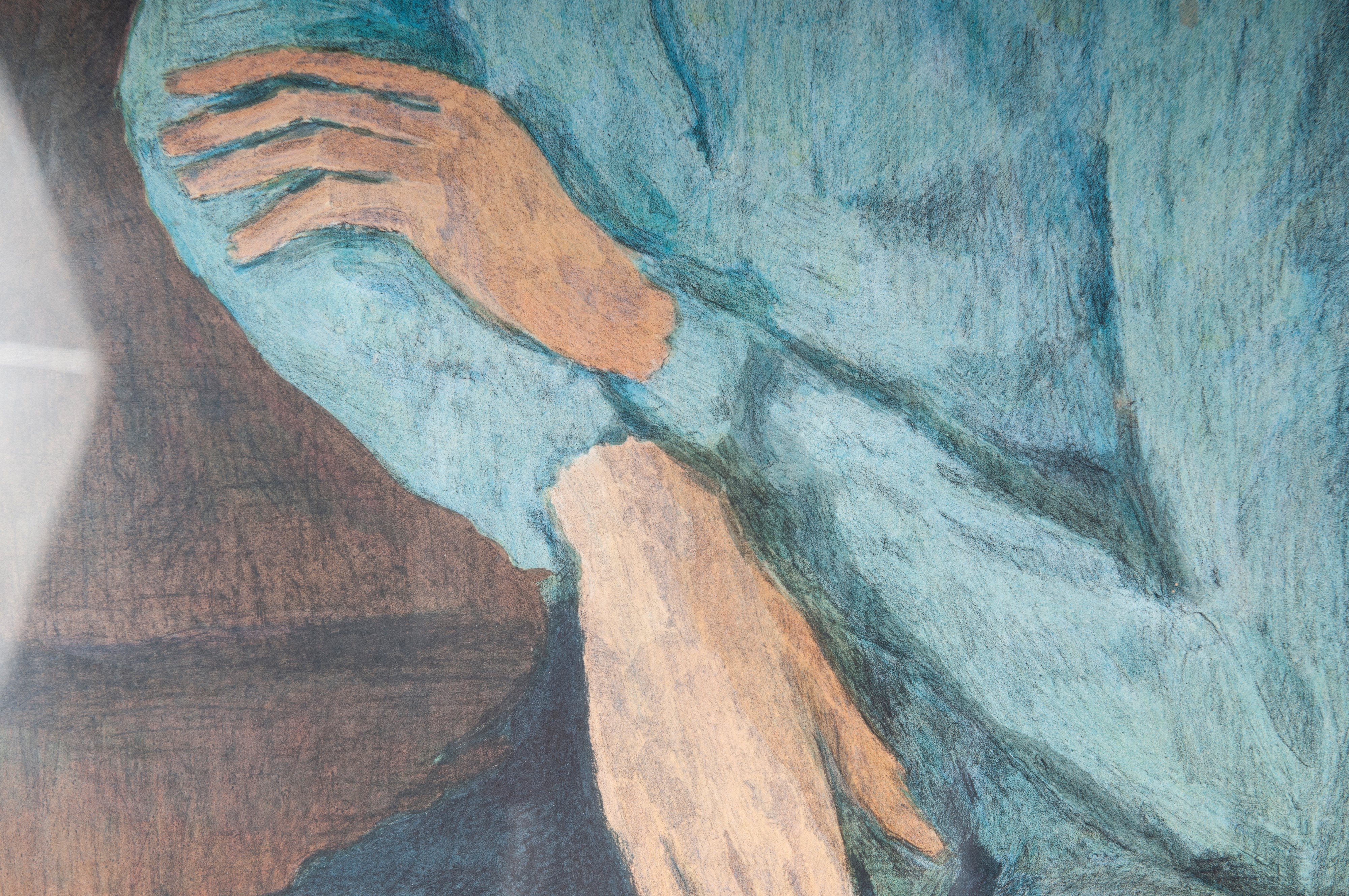 Donna con cappello, multiplo su carta