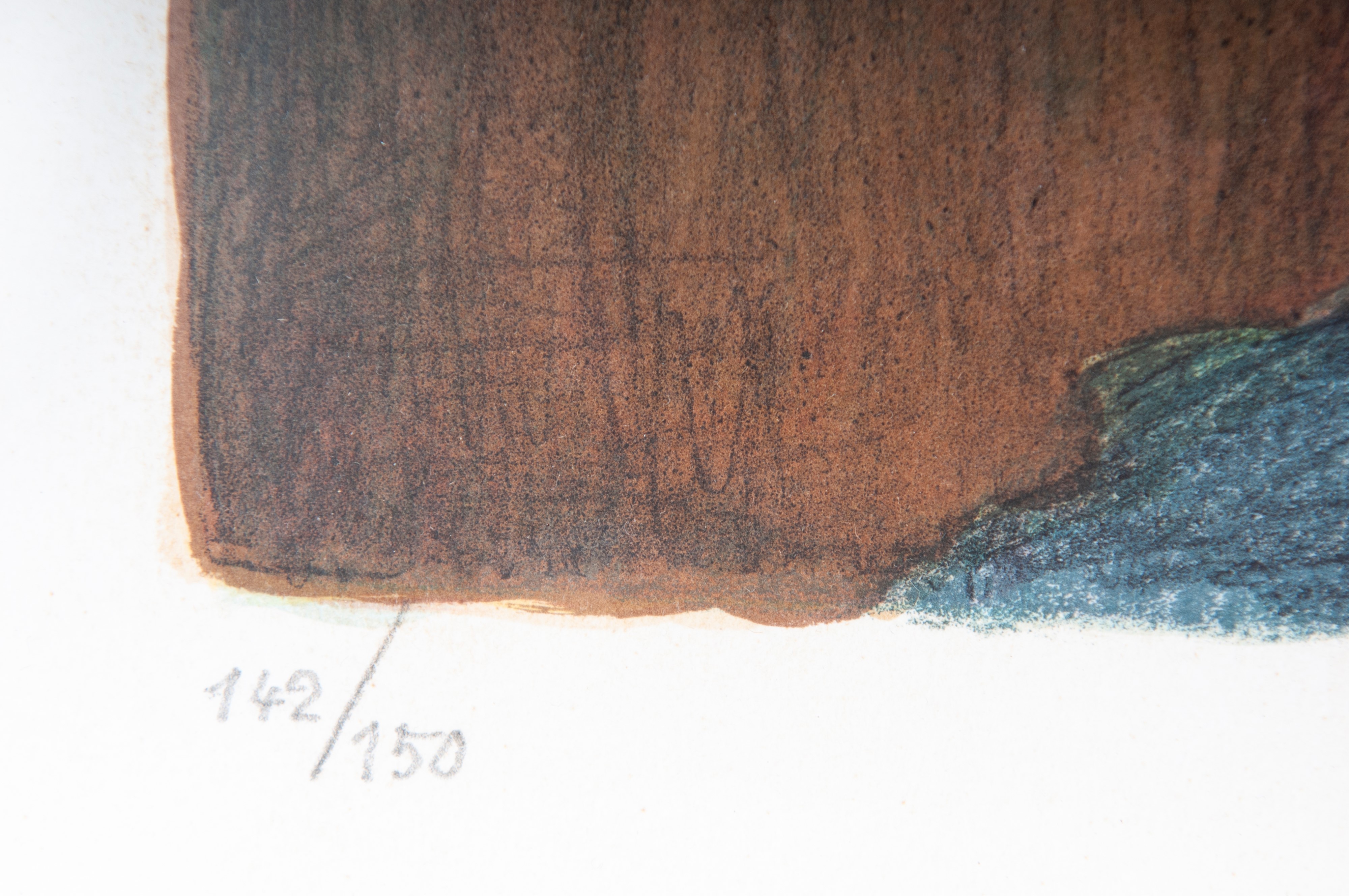 Donna con cappello, multiplo su carta