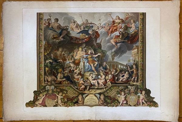 La Prevoiance et la secret avec leurs symboles | Developpemens de la decoration intérieur ...  de la Galerie de Versailles | Le Roi gouverne par lui meme | Plafond du Grand Escalier... | Prise de la ville ...