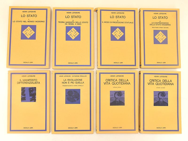 Lefebvre, Henri: lo Stato. Volumi 1-4. Dedalo Libri 1976-1978 e Altre Opere