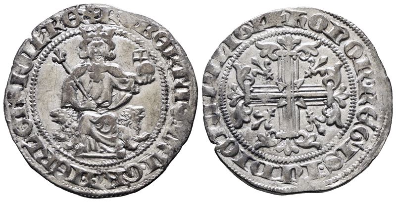 Napoli. Regno di Napoli. Roberto D'angiò (1309-1343). Gigliato. P.r.1; Ag; 3,90gr. Splendido Esem...