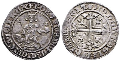 Napoli. Regno di Napoli. Roberto D'angiò (1309-1343). Gigliato. P.r.1; Ag; 3,98gr. Bellissima Pat...