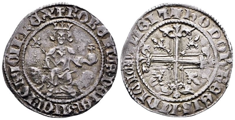 Napoli. Regno di Napoli. Roberto D'angiò (1309-1343). Gigliato. P.r.1; Ag; 3,98gr. Bellissima Pat...