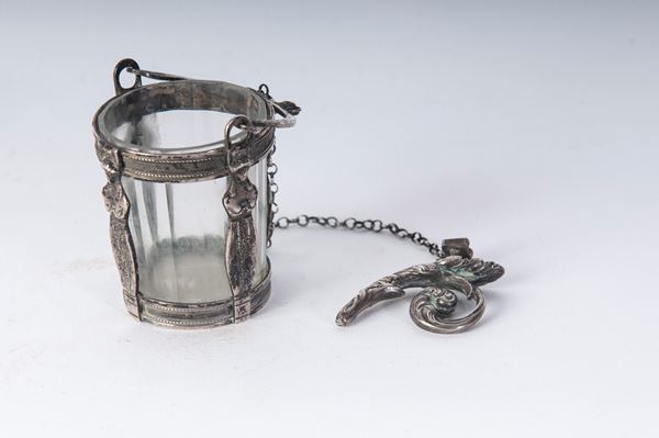 Secchiello in argento 800/100 e vetro