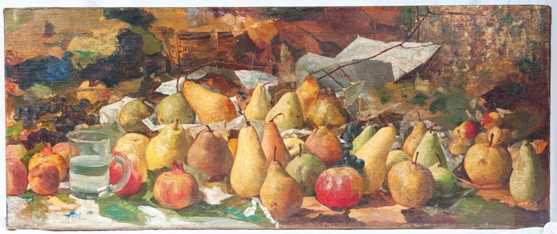 Natura morta con frutta e cesto