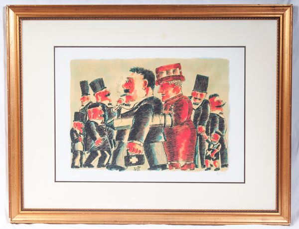 FRANZ BORGHESE - Senza titolo, multiplo su carta