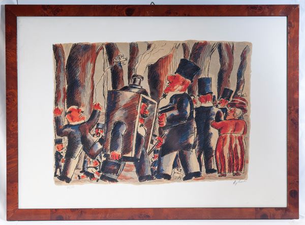 FRANZ BORGHESE - Senza titolo, multiplo su carta