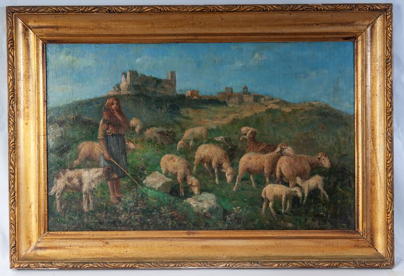 Pastorella con gregge