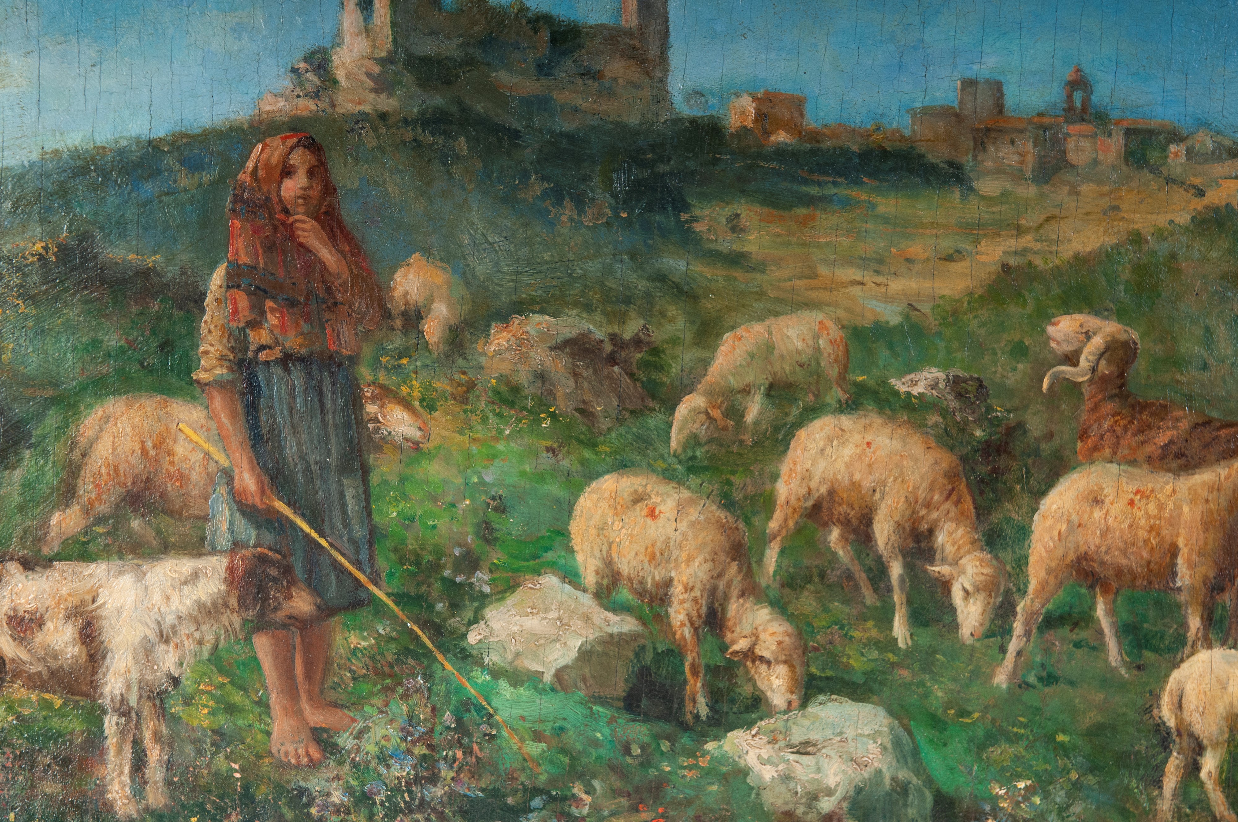 Pastorella con gregge