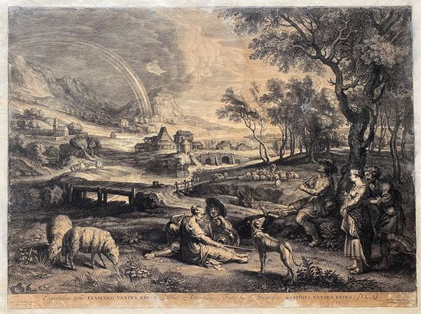 Schelte Adamsz. Bolswert - Paesaggio con arcobaleno, da Rubens