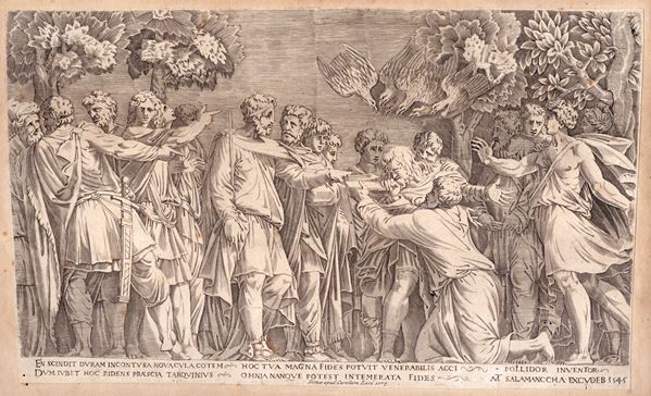 Michele Grechi detto Lucchese - Tarquinio Prisco che taglia la pietra, da Polidoro da Caravaggio