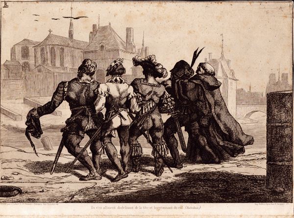 F&#233;lix Bracquemond - Ils s'en allaient, dodelinant de la tête et barytonnant du cul (Rabelais)