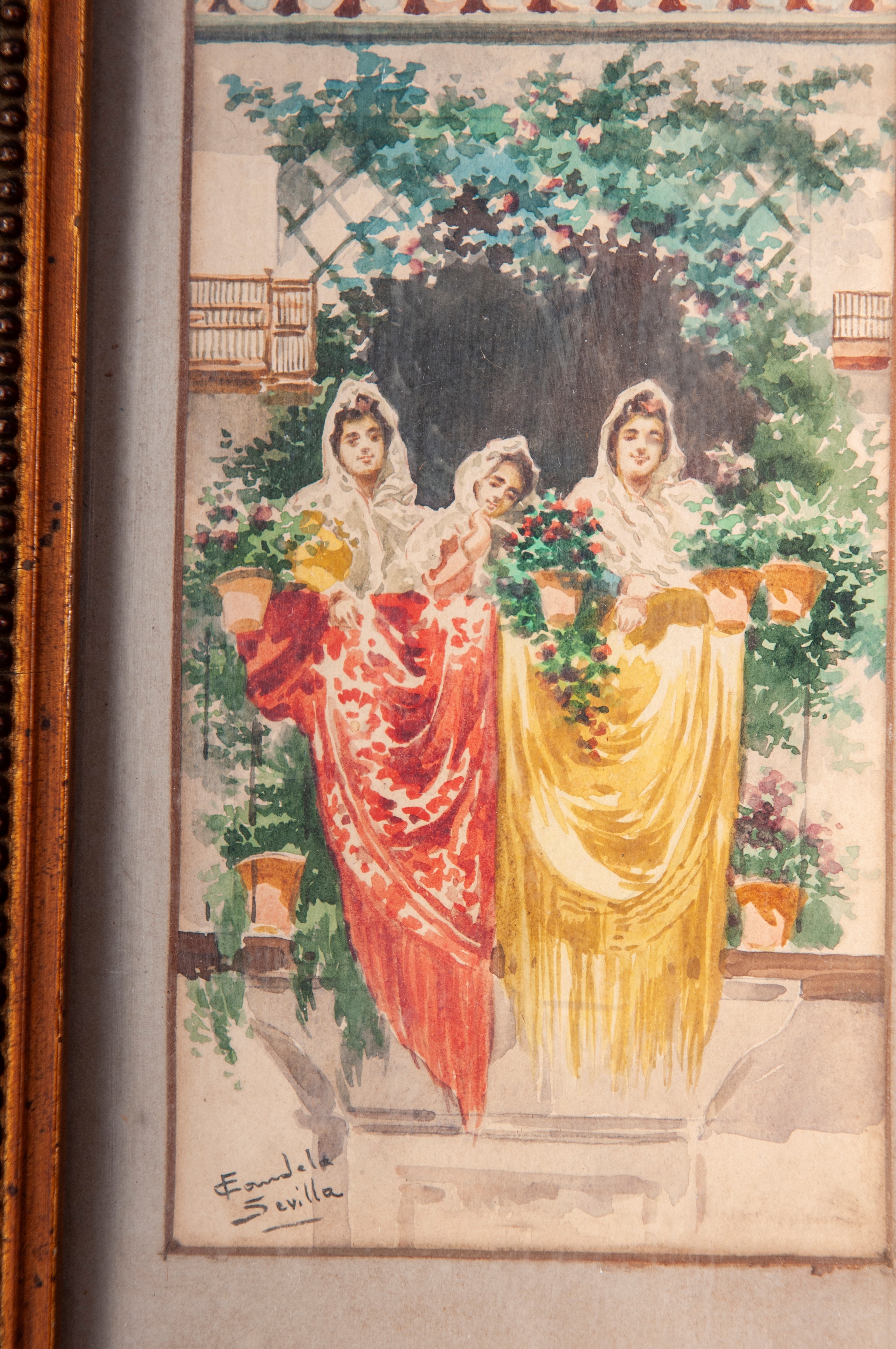 Autore non identificato, Le vestali - disegno acquarellato su carta