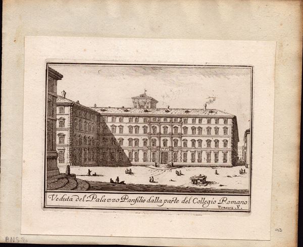 Giovanni Battista Piranesi - Veduta del Palazzo Panfilio dalla parte del Collegio Romano