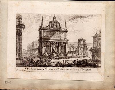 Veduta della Fontana D'acqua Felice a Termini
